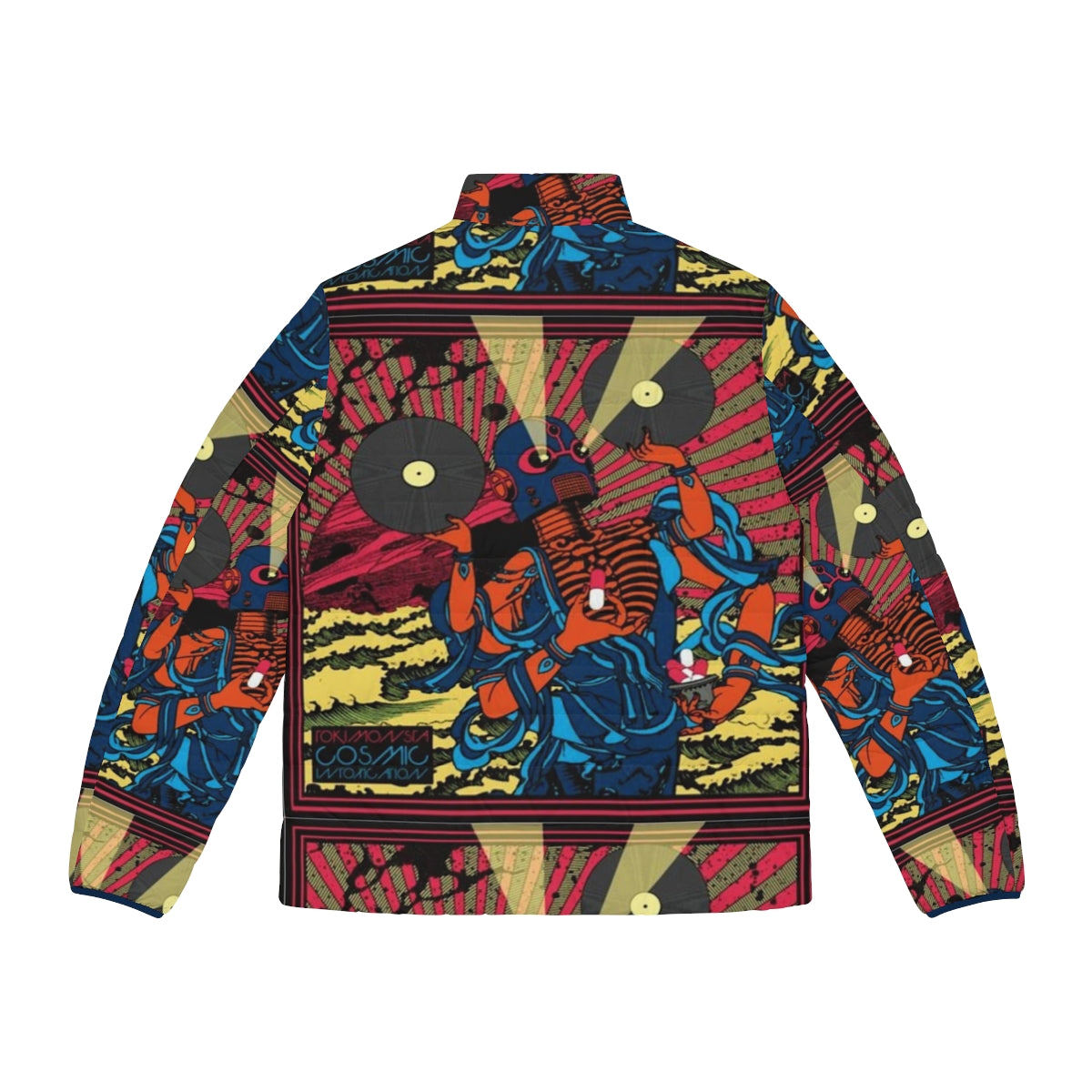 Tokimonsta Cosmic Intoxication Puffer Jacket featuring a psychedelic, neon design - Back