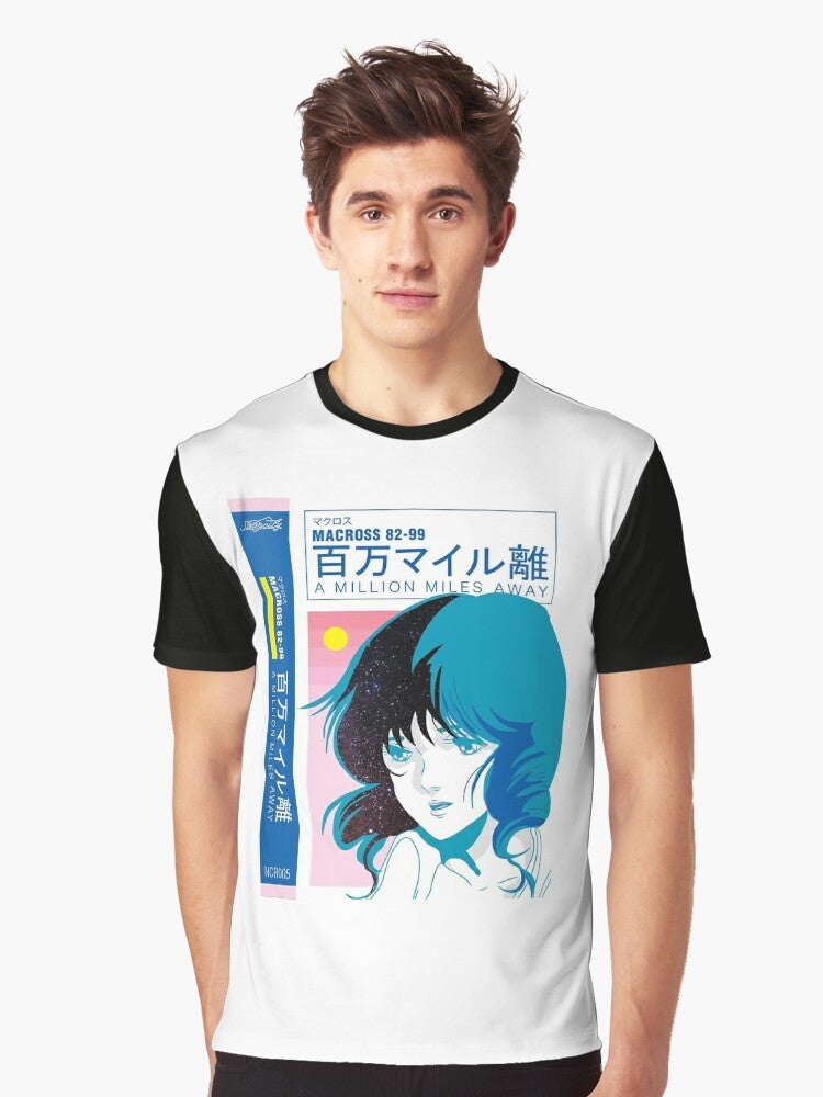 Vaporwave aesthetic "A Million Miles Away" graphic design t-shirt - Men