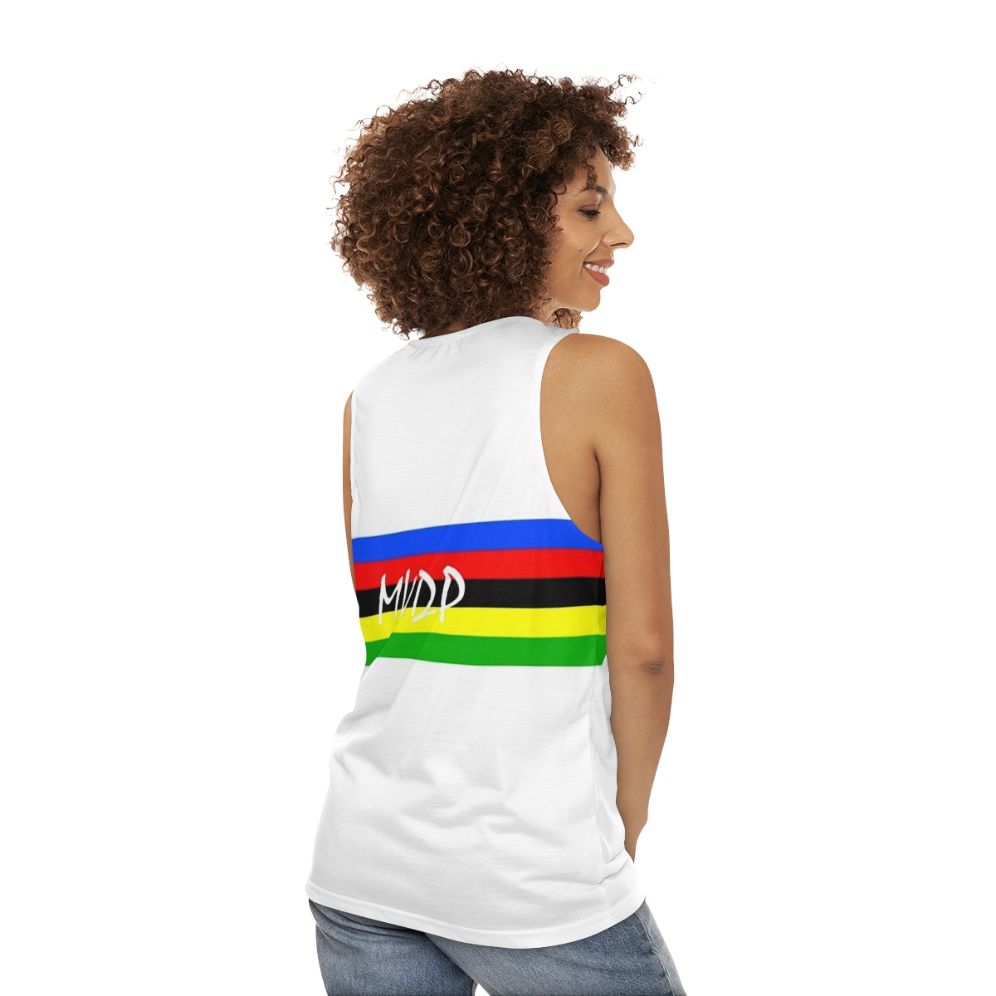 Mathieu Van Der Poel World Champion Unisex Cycling Tank Top - women back