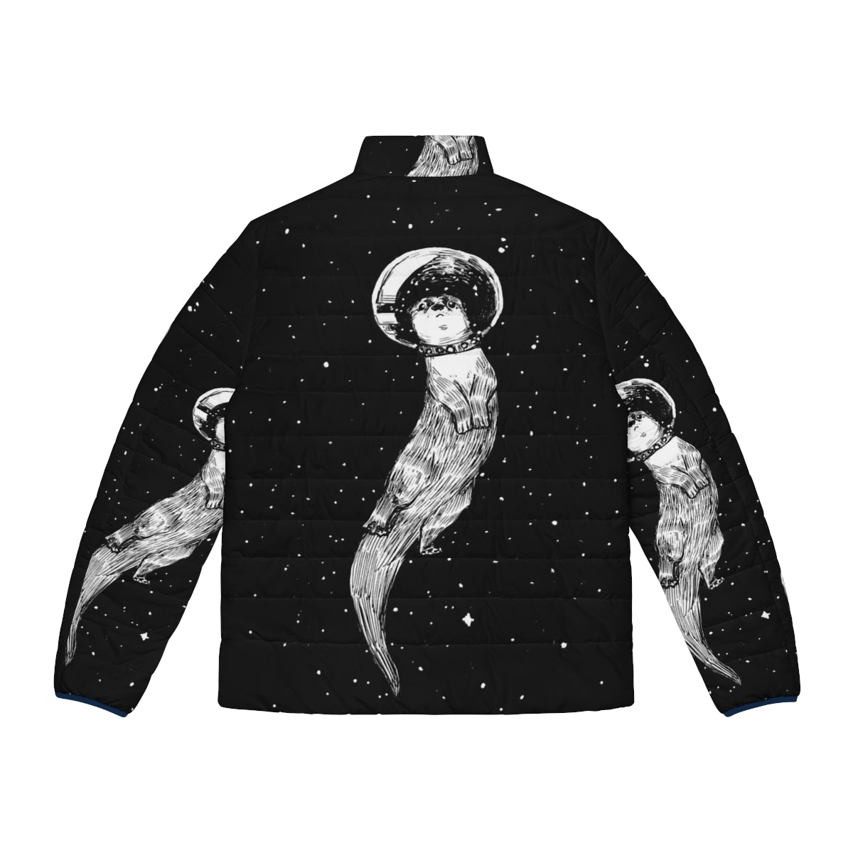 Otter-themed puffer jacket with space-inspired design - Back