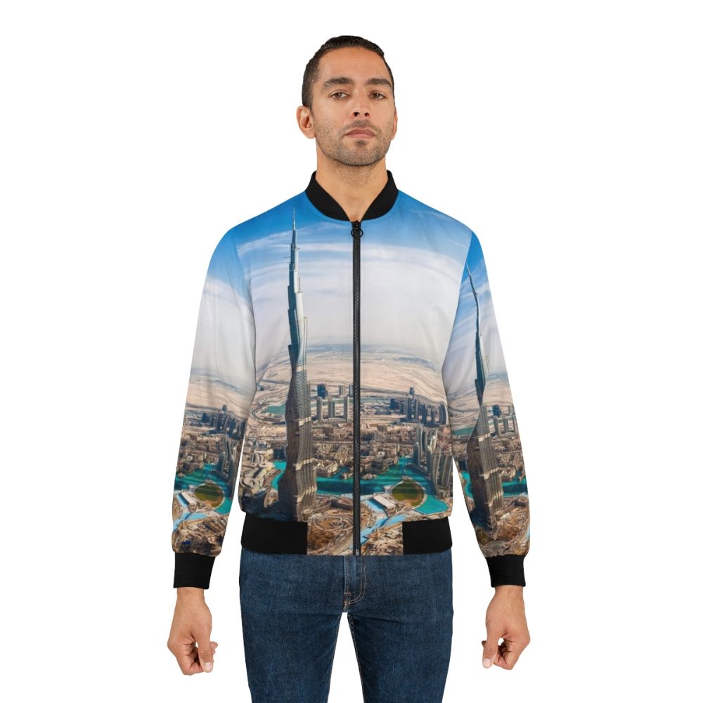 Dubai-inspired bomber jacket with UAE and Burj Khalifa design - Lifestyle