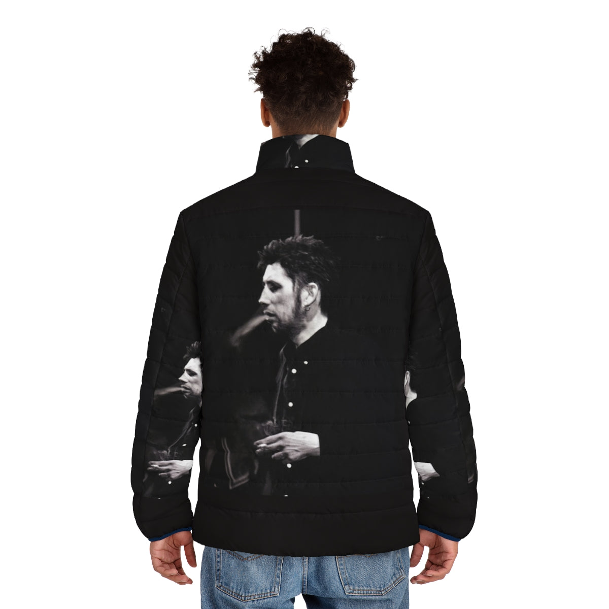 Shane Macgowan Smoking Punk Rock Puffer Jacket - men back