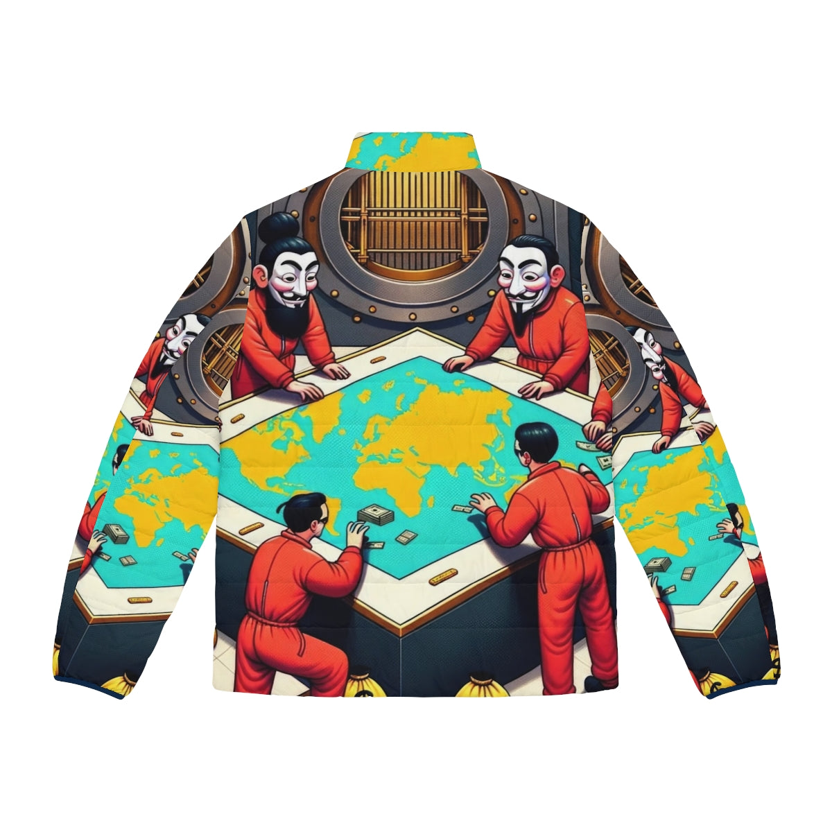 Money Heist The Plan Puffer Jacket for Fans - Back