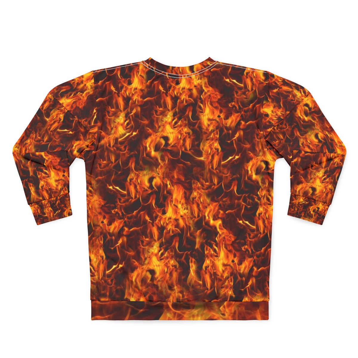 Fiery pattern sweatshirt with flames design - Back