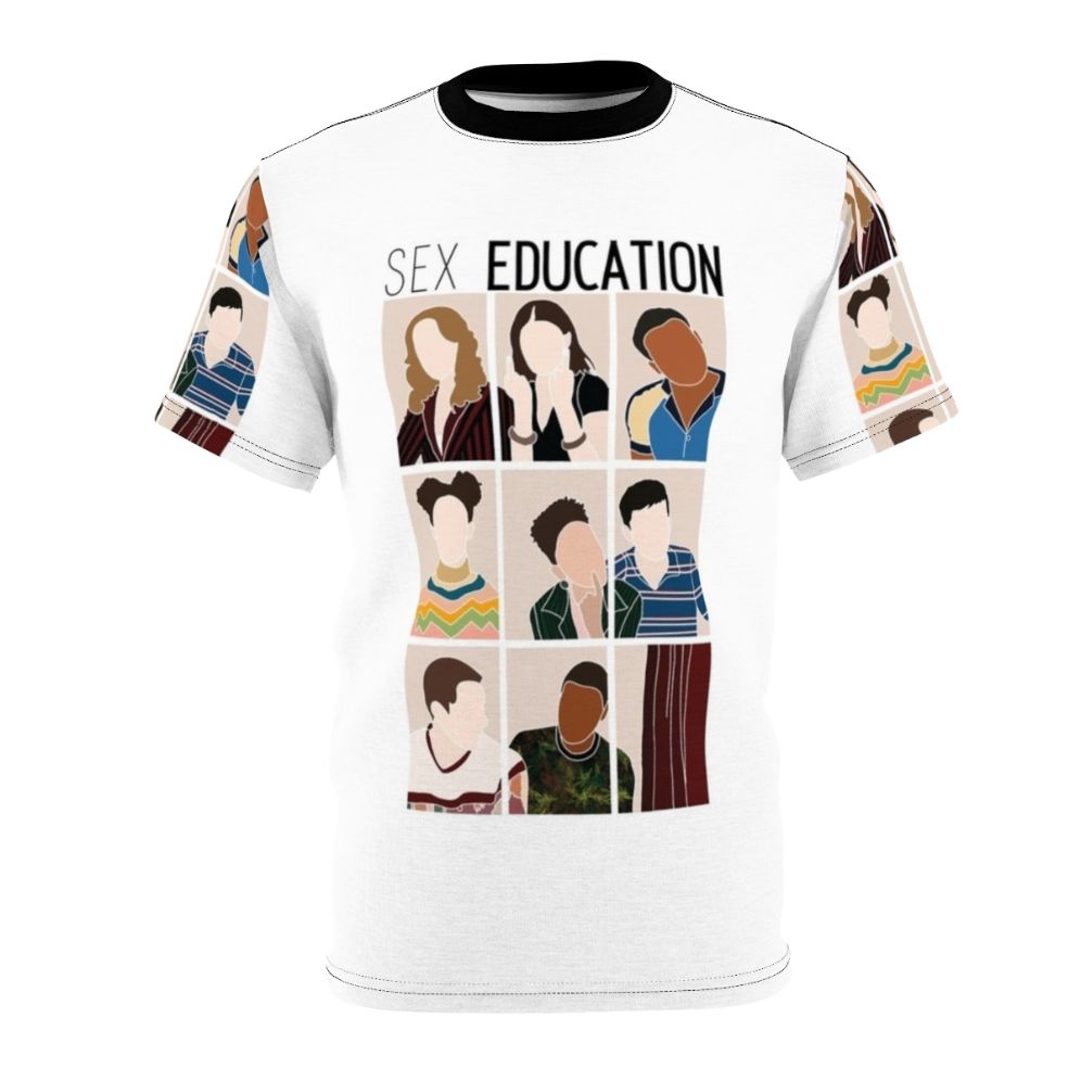 Vibrant T-shirt featuring the cast of the popular Netflix series Sex Education