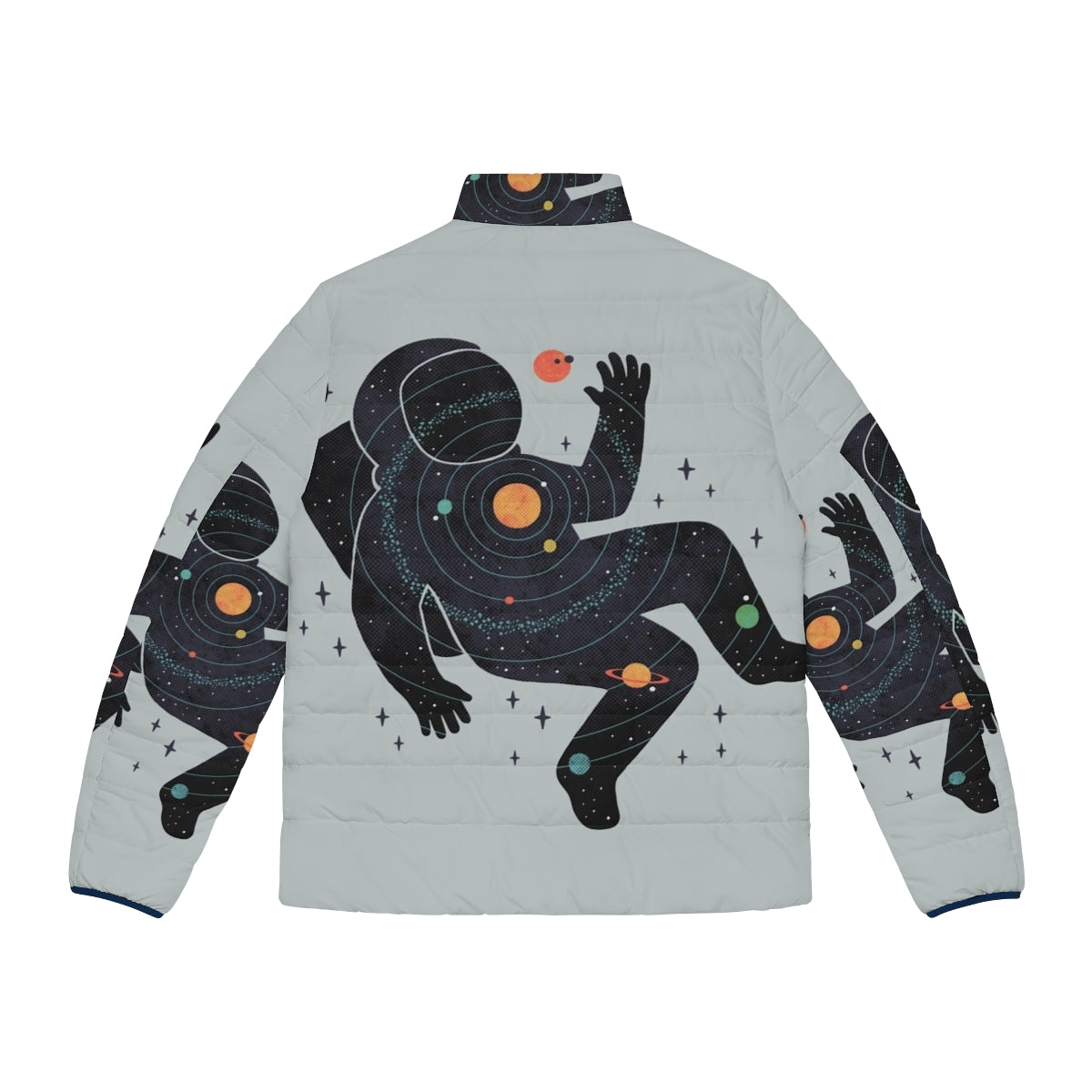 Inner Space Puffer Jacket featuring a minimalist space design - Back