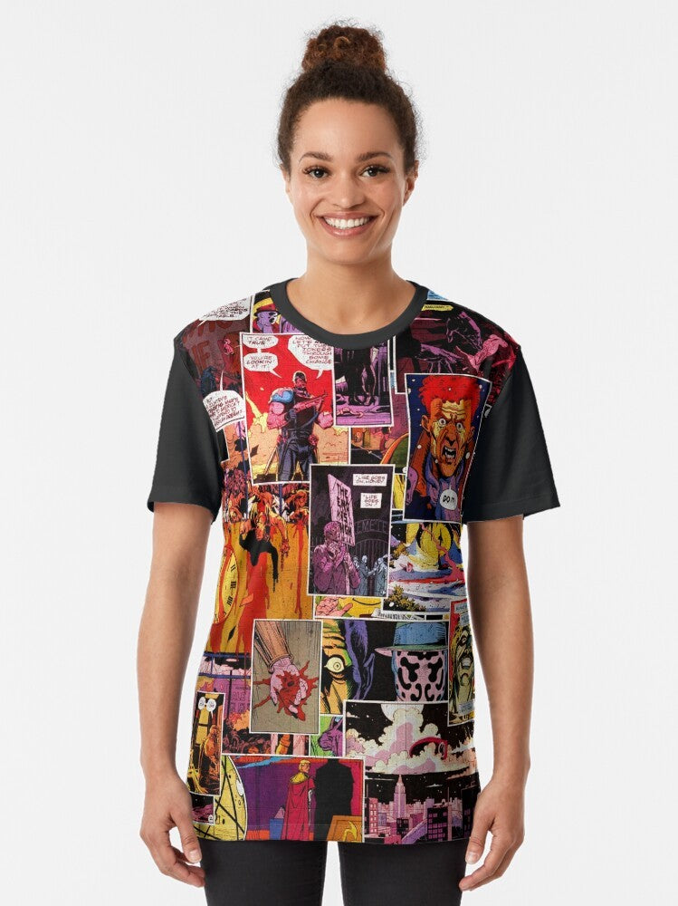 Watchmen comic book characters collage graphic t-shirt - Women