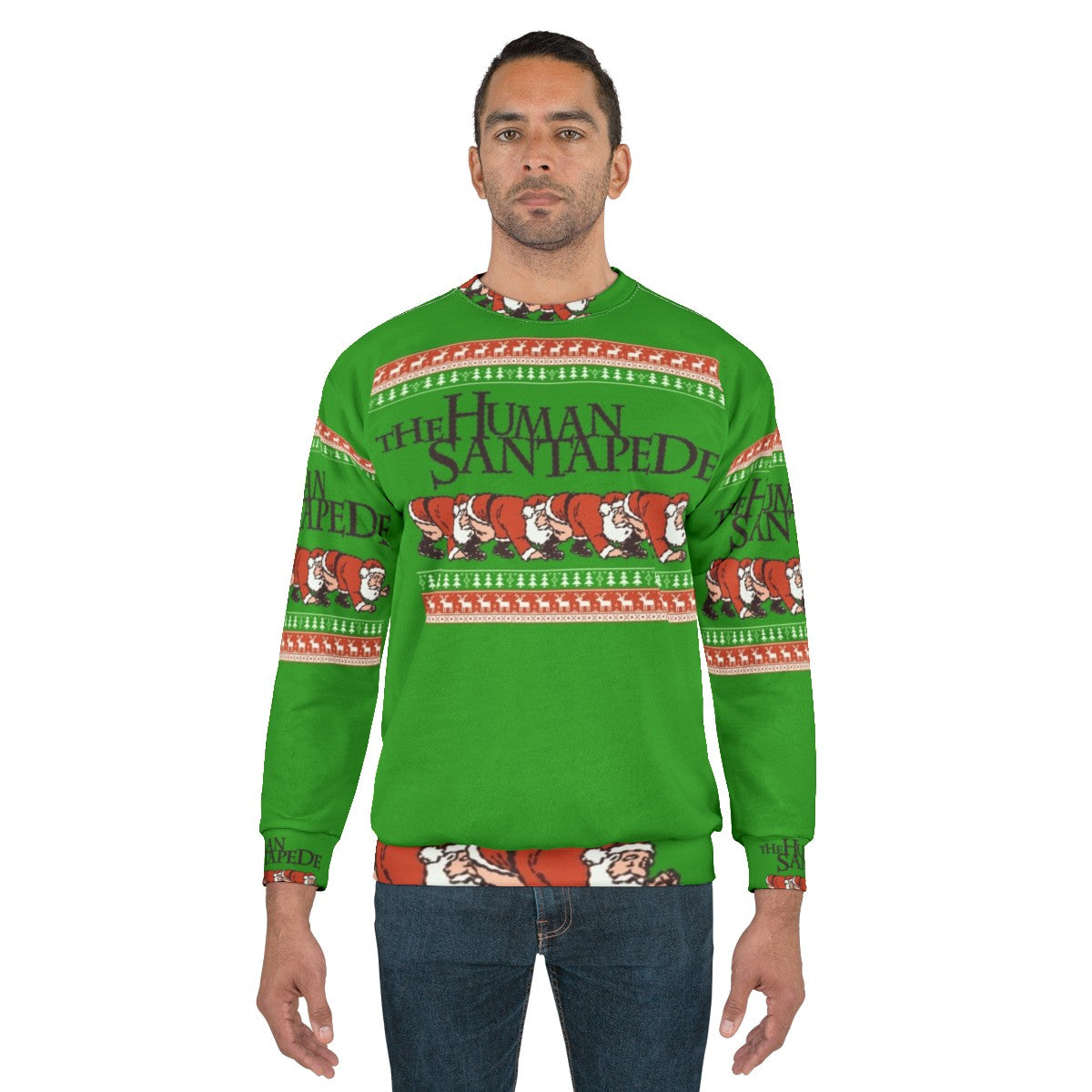 "Human Centipede" inspired Christmas sweater design - men