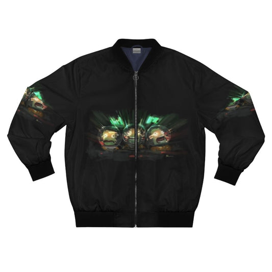 Kerbal Space Program themed bomber jacket with KSP logo and graphics