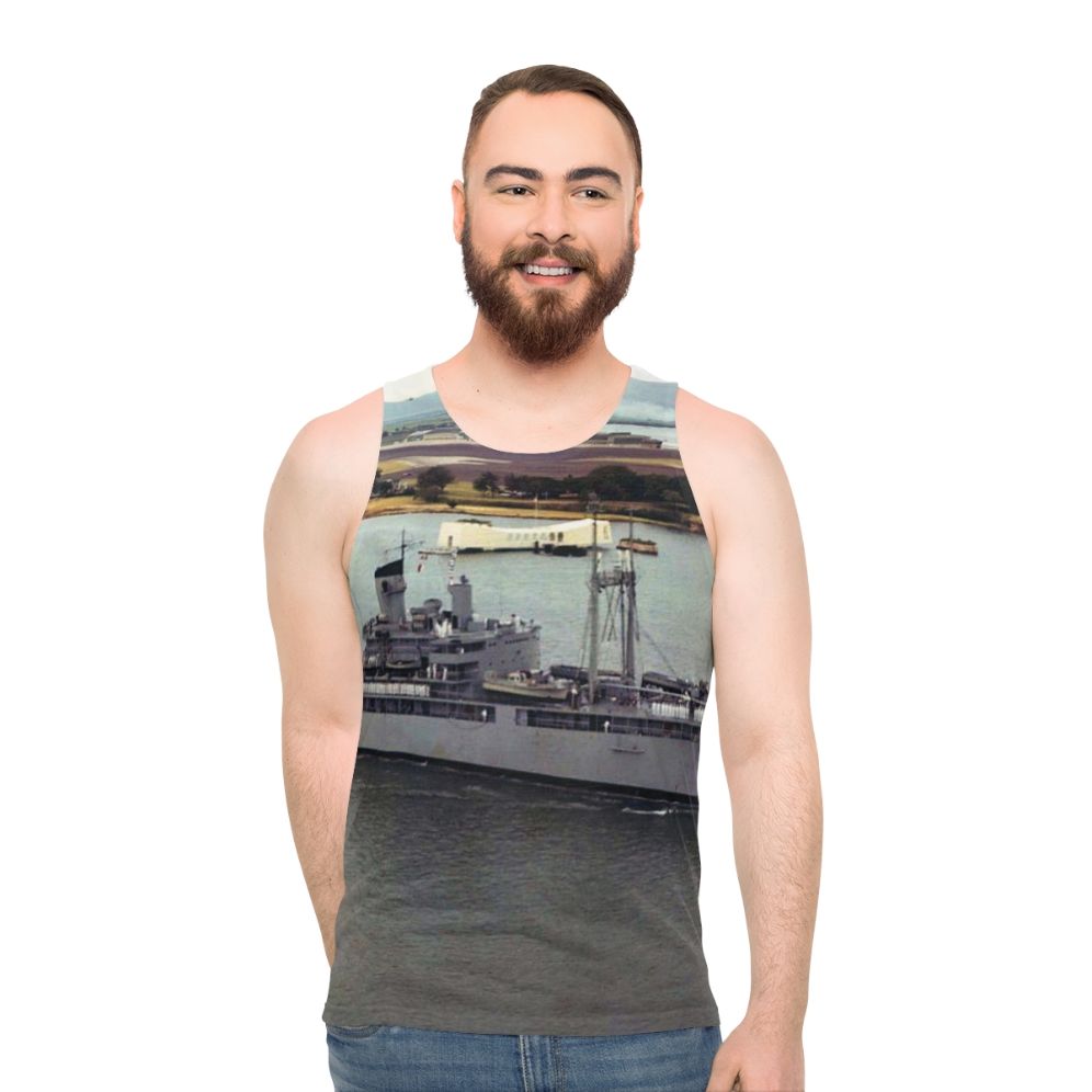 USS Isle Royale AD 29 Unisex Navy Tank Top - men