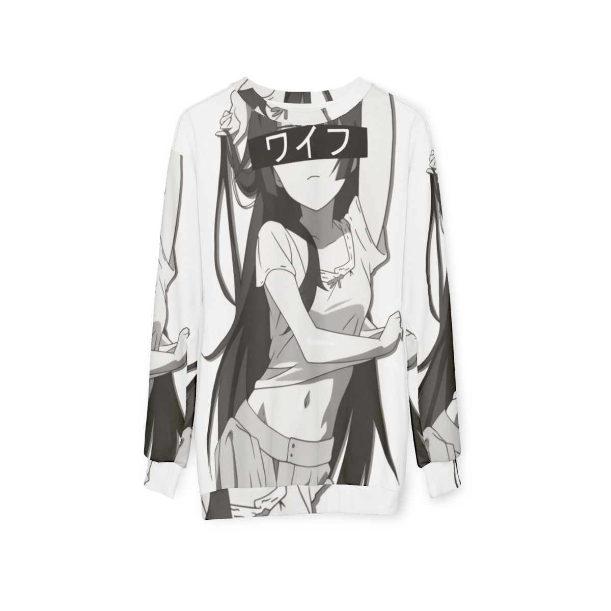 Senjougahara Hitagi Anime Waifu Sweatshirt - hanging