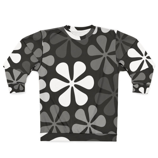 Abstract Flowers Monochrome Sweatshirt