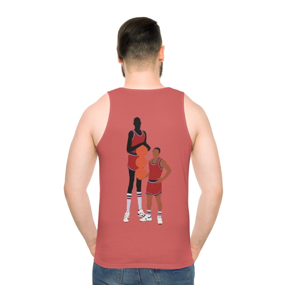 Manute Bol and Muggsy Bogues basketball art unisex tank top - men back