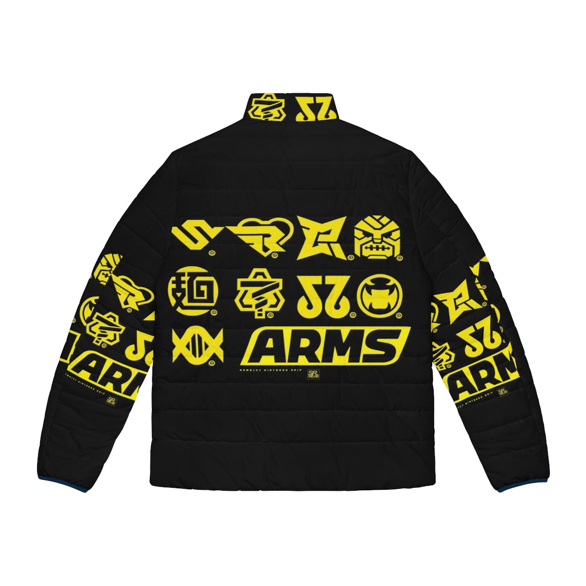 Arms Character Icons Puffer Jacket featuring Nintendo ARMS spring fighters - Back