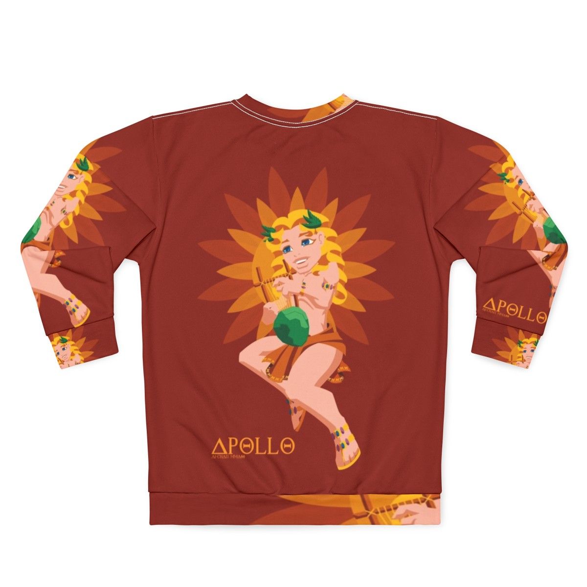 Lil Apollo Greek Mythology Sweatshirt with Sun Symbol - Back