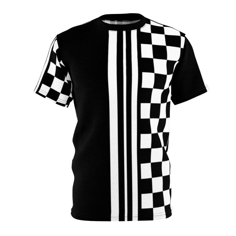 Stylish black and white t-shirt with mod and ska-inspired design