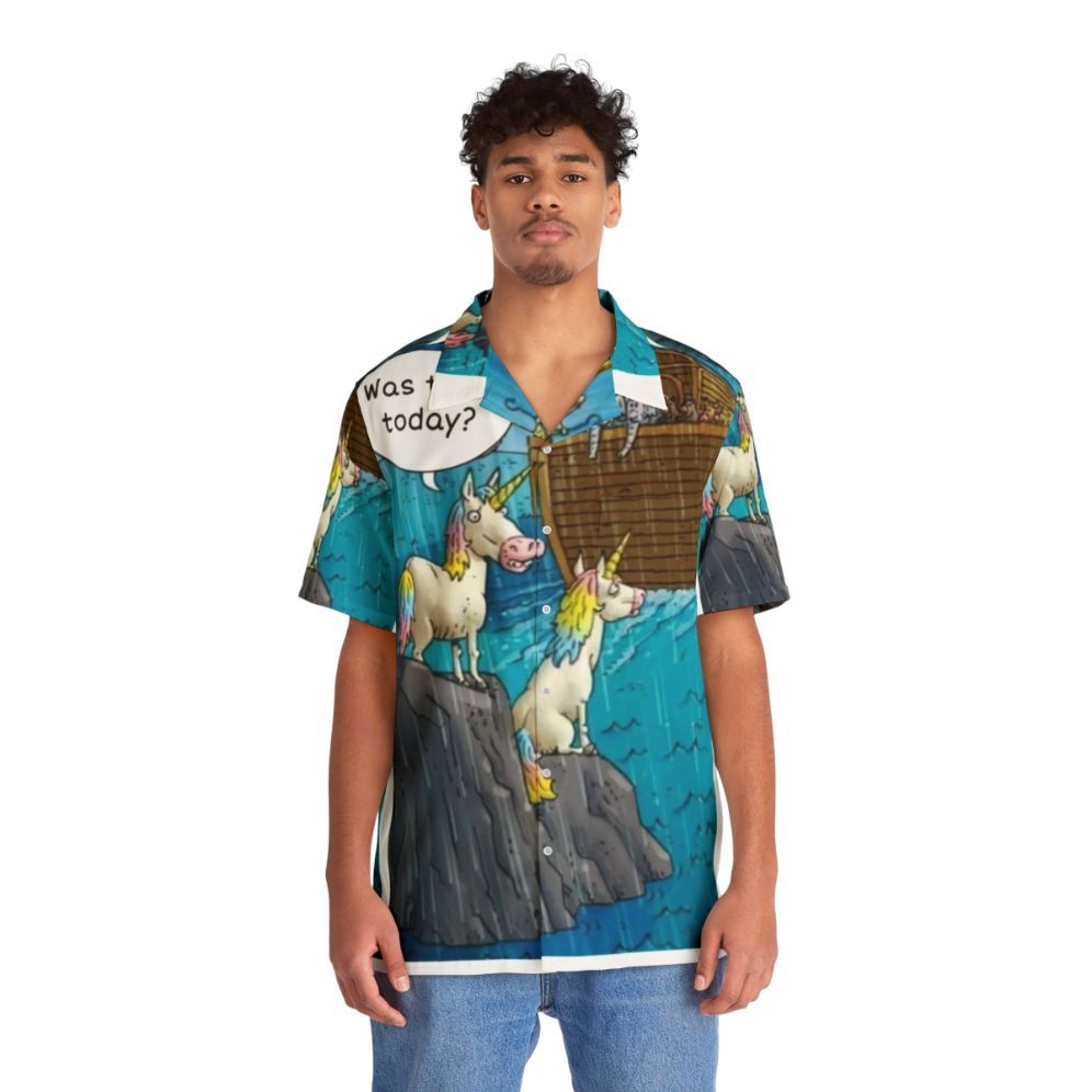 Cute Funny Noah's Ark Unicorn Hawaiian Shirt Design - People Front