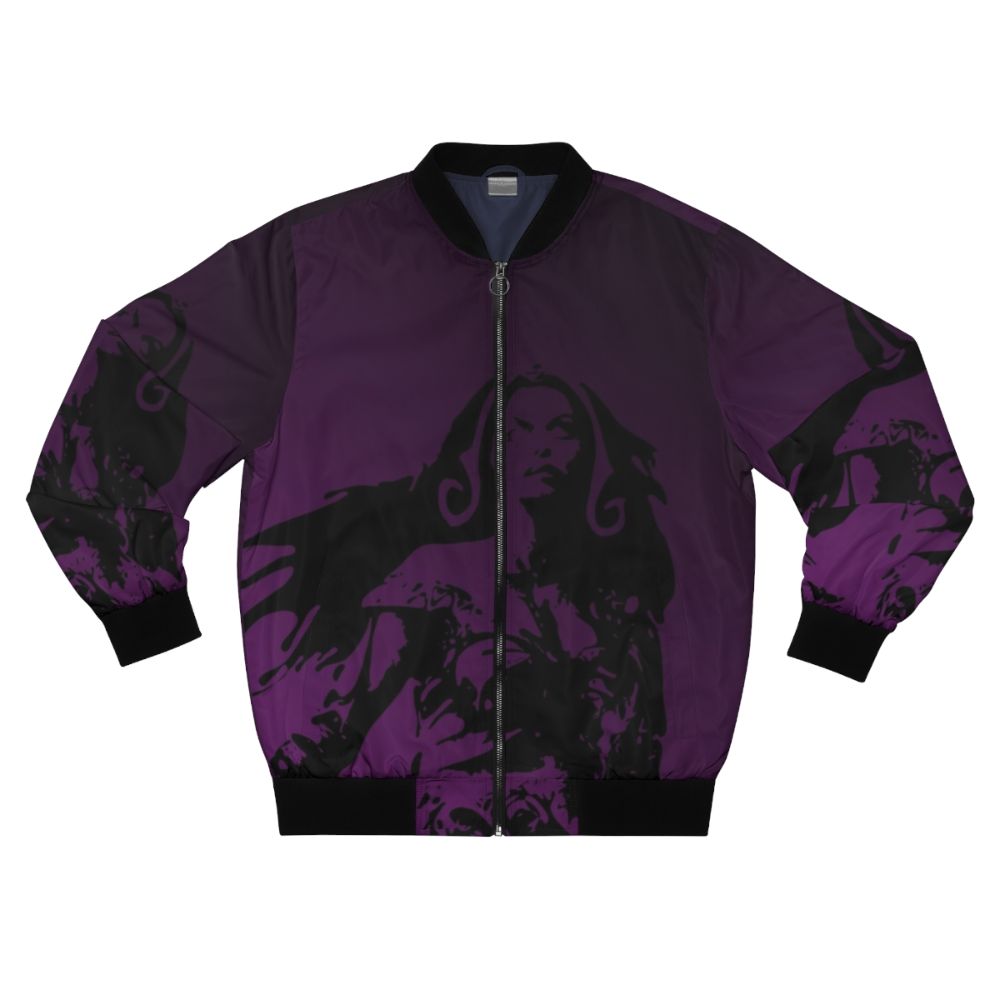 Liliana Vess abstract design bomber jacket for Magic: The Gathering fans