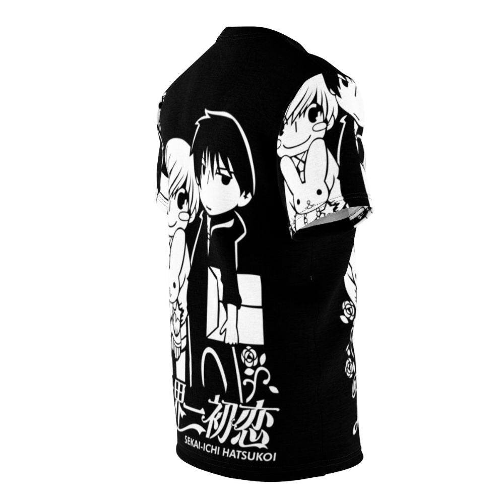 Sekai Ichi Hatsukoi inspired anime t-shirt featuring characters Ritsu Onodera and Masamune Takano - men right