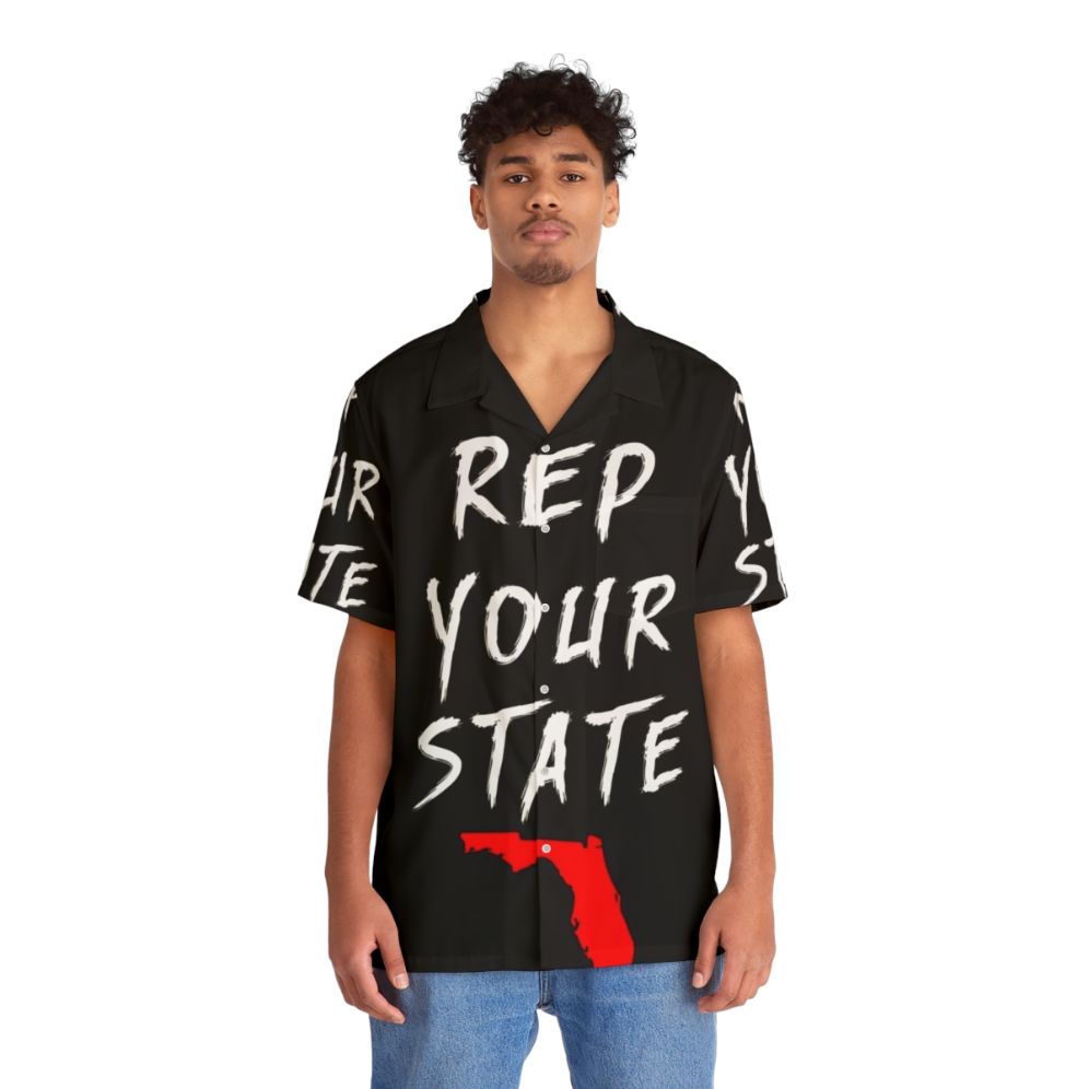 Florida Hawaiian Shirt Featuring State Pride Design - People Front