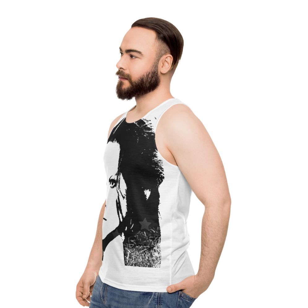 Unisex tank top featuring iconic Italian actress Claudia Cardinale - men side