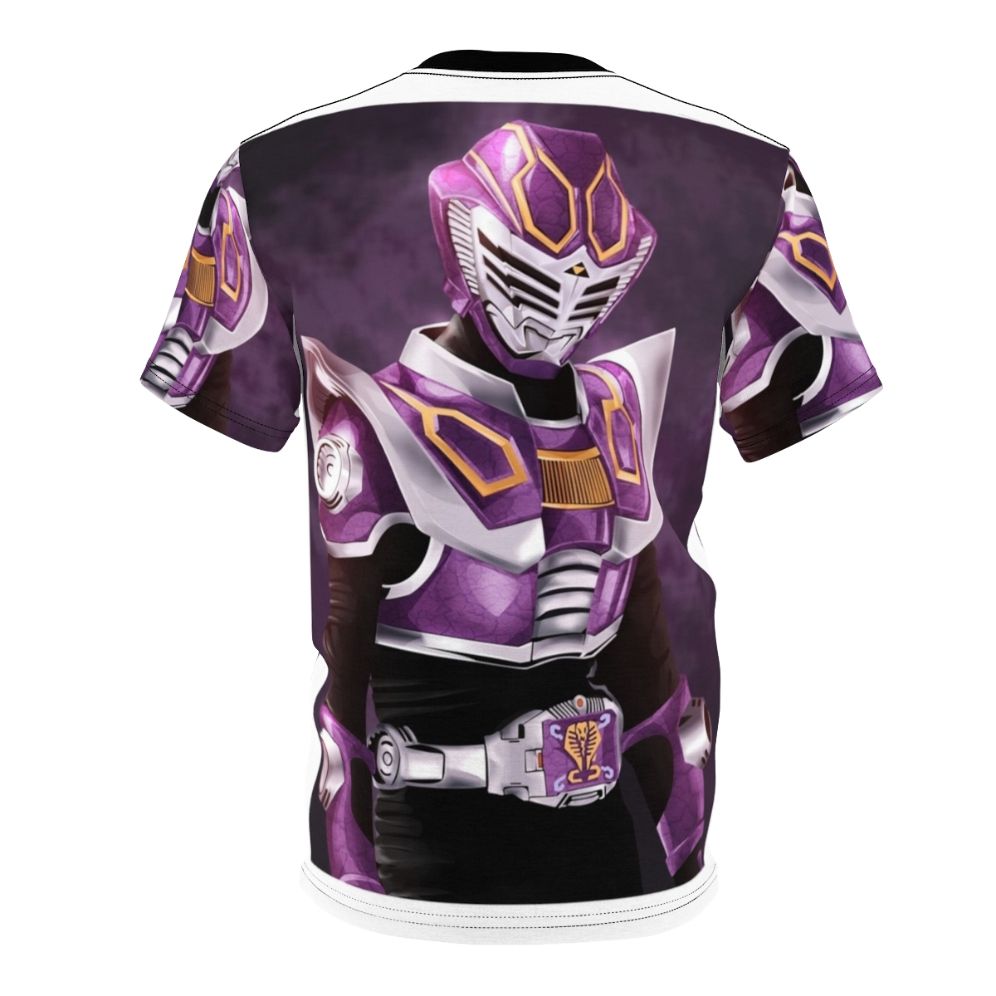 Vibrant all-over-print t-shirt design inspired by the popular Kamen Rider tokusatsu series - Back