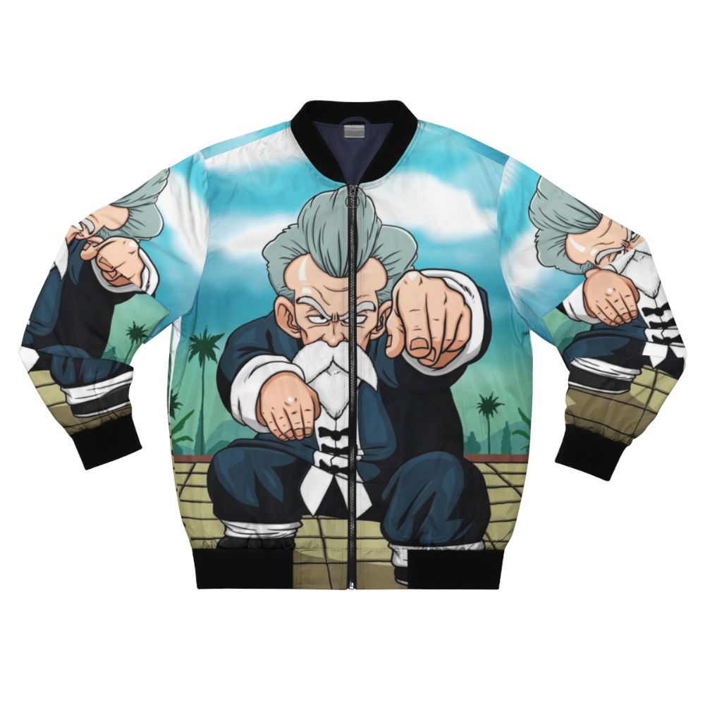 Dragonball inspired incognito bomber jacket with graphic design