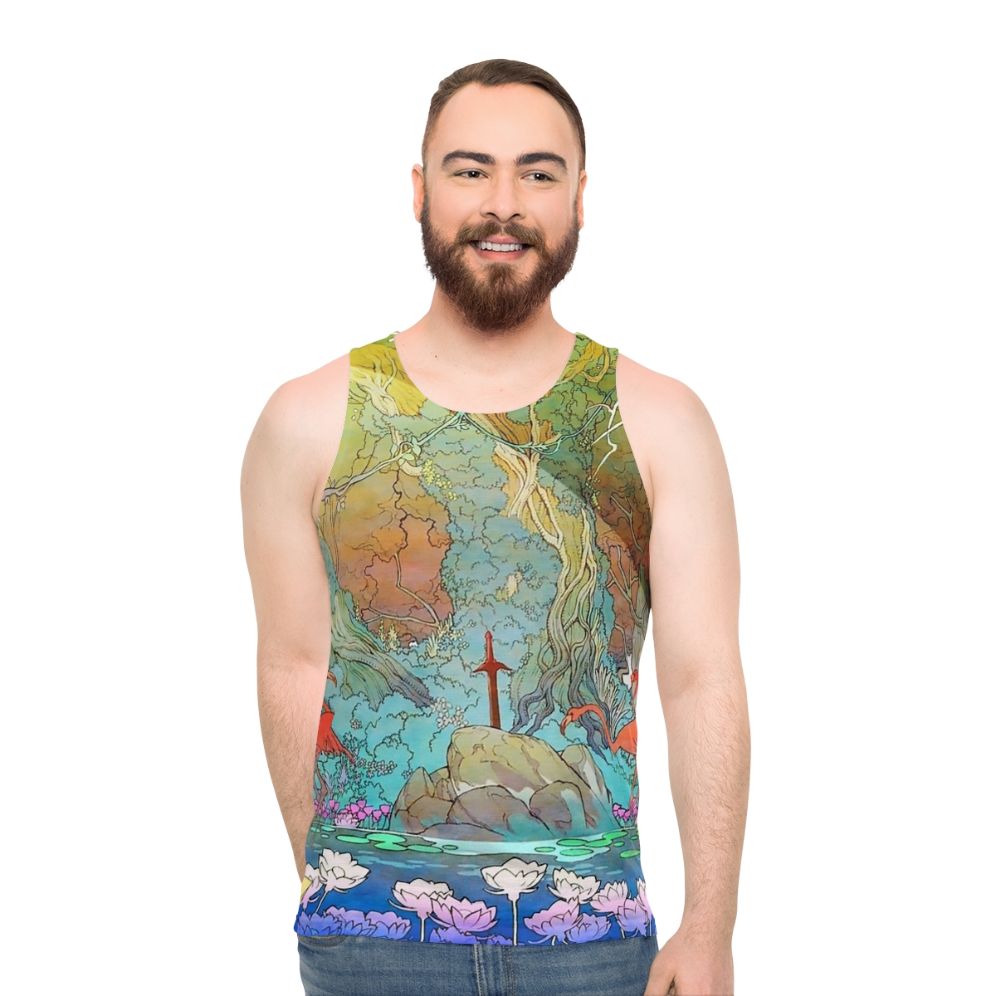 Unisex sword fantasy tank top - men