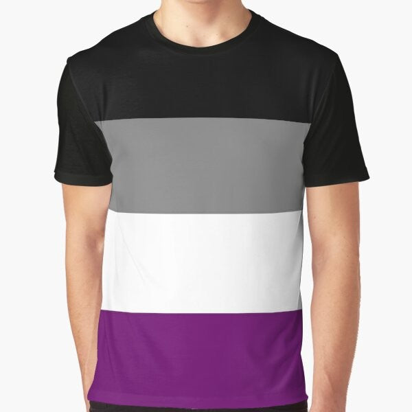 Asexual pride flag design on a t-shirt