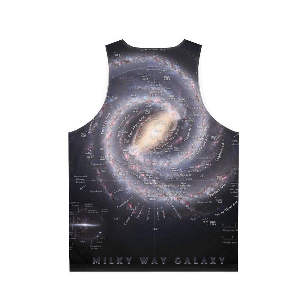 Milky Way Galaxy Map Unisex Tank Top - Back