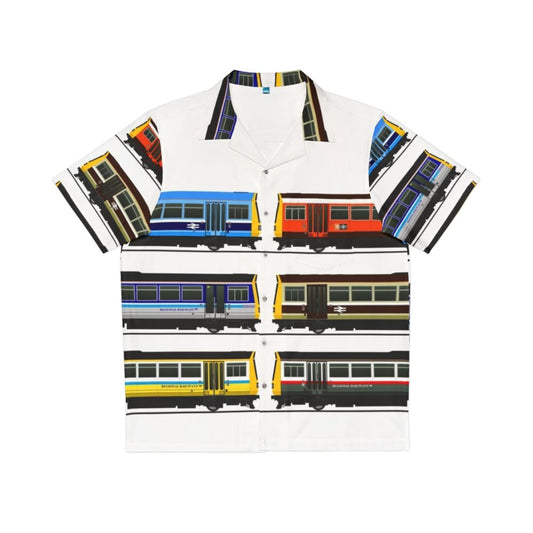 BR Pacer Trains Hawaiian Shirt featuring a diesel locomotive design