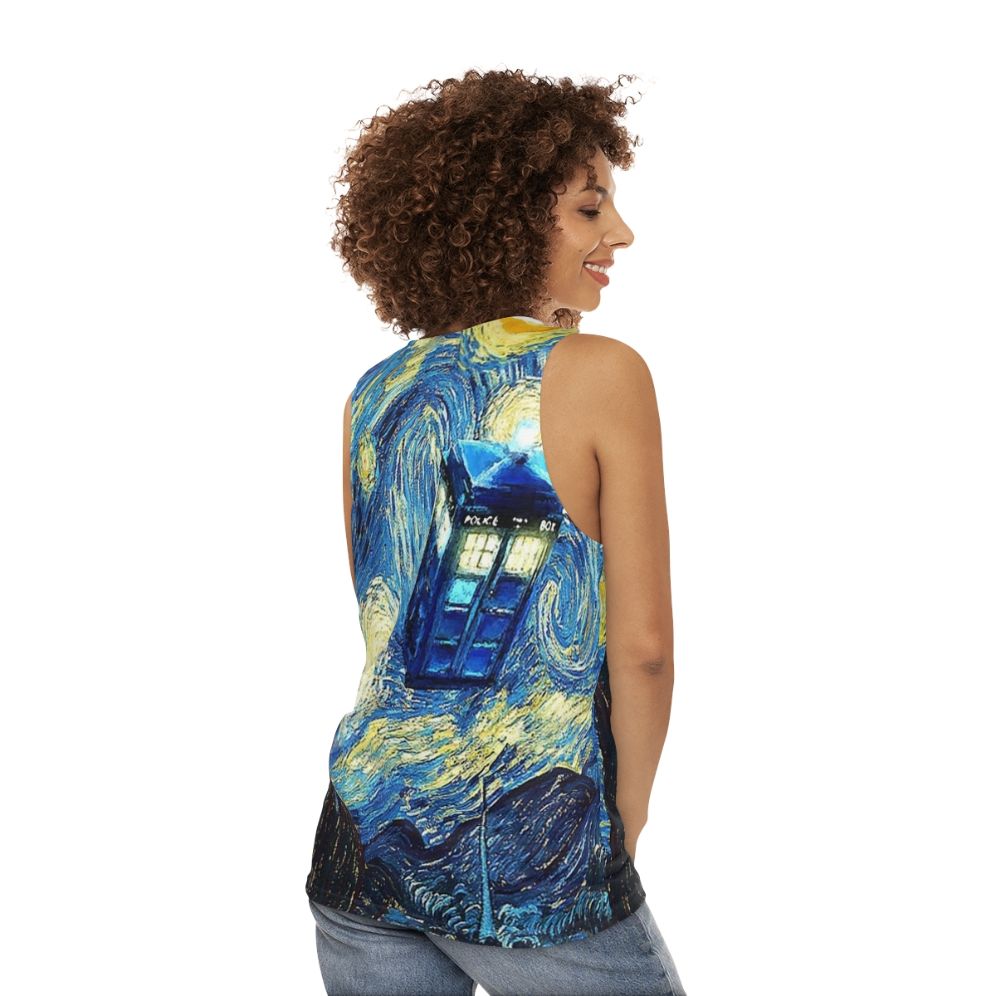 Van Gogh Unisex Tank Top with Space Imagery - women back