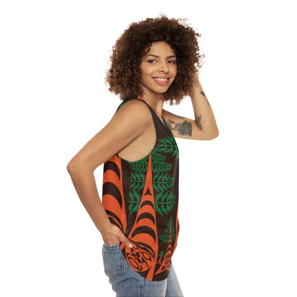 Cedar Forest Unisex Tank Top - women side