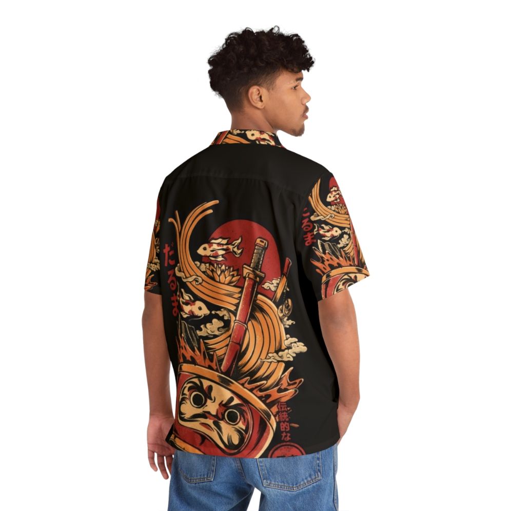 Daruma Ramen Hawaiian Shirt featuring Japanese art and spiritual design - People Back