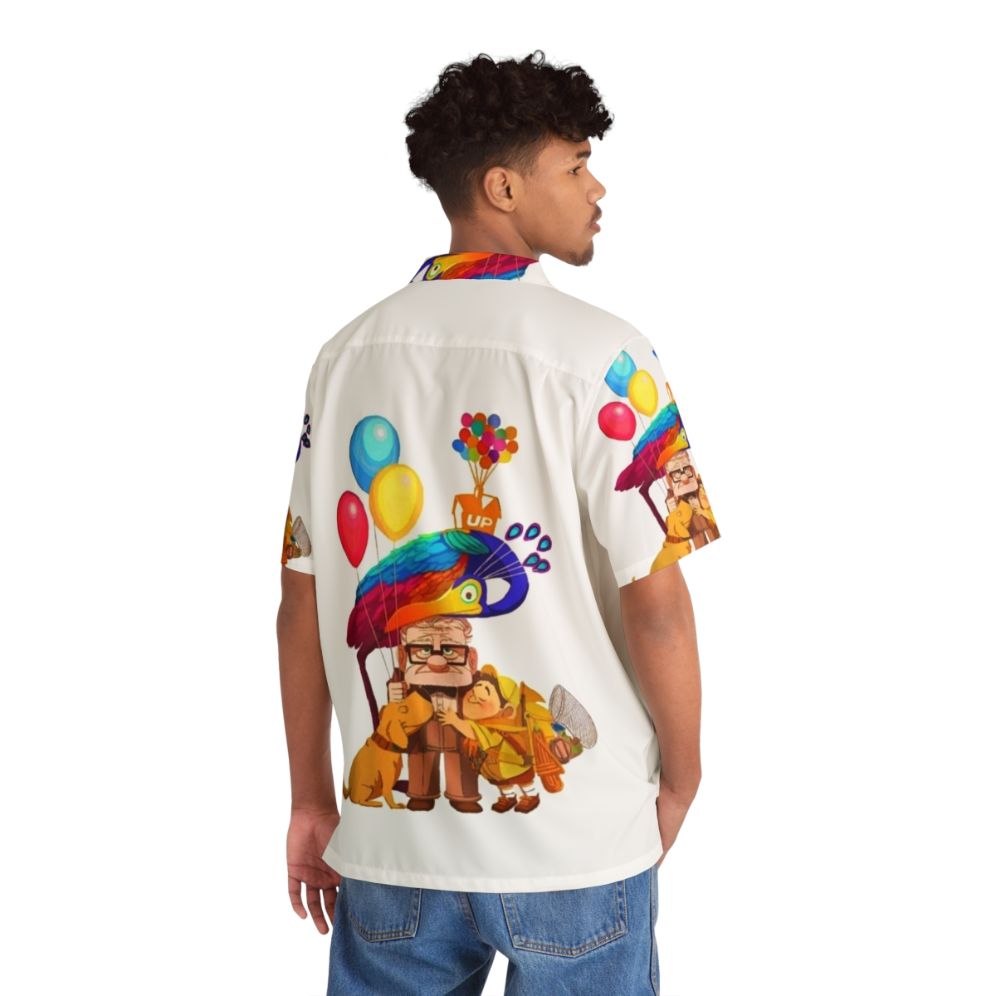 Colorful Hawaiian shirt featuring hot air balloons, inspired by the Pixar film 'Up' - People Back