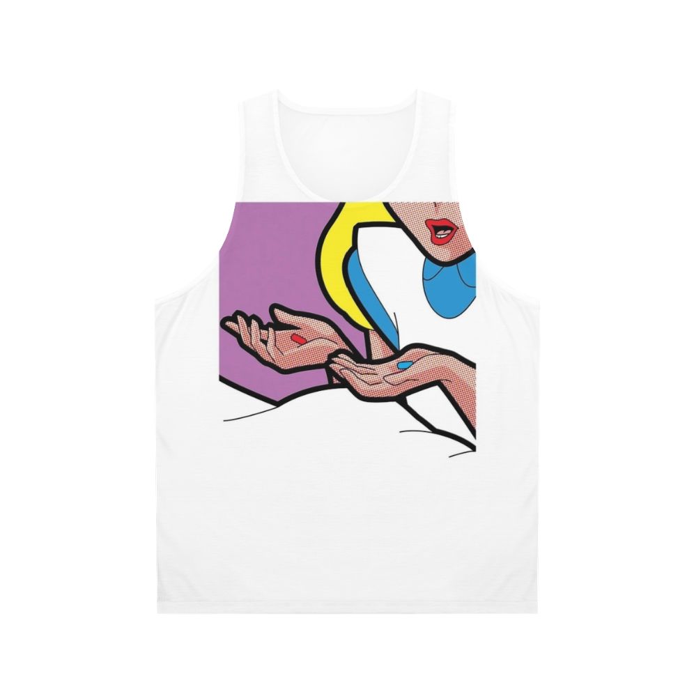 Down the Rabbit Hole Unisex Tank Top with Alice in Wonderland Inspired Design