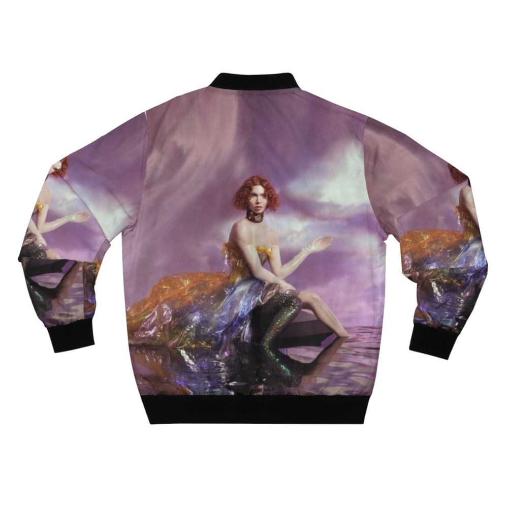 Iridescent bomber jacket featuring the SOPHIE transgender electronic pop artist logo and design. - Back