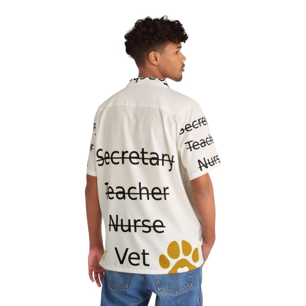 Veterinary Hawaiian Shirt with Occupations and Pets Design - People Back