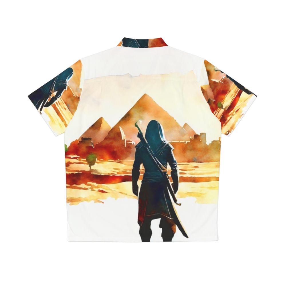 Assassin's Creed Origins Egyptian themed Hawaiian shirt with tropical print - Back