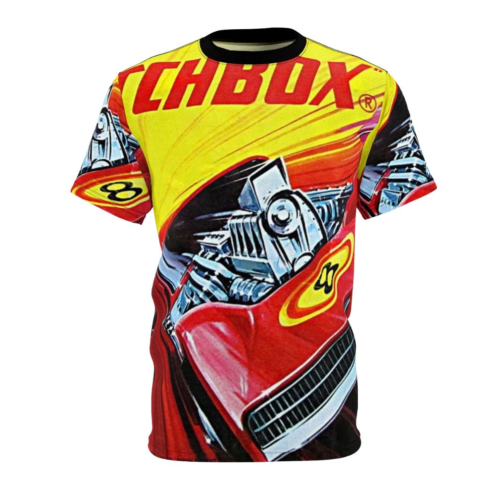 Vintage-inspired Matchbox Superfast racing t-shirt design