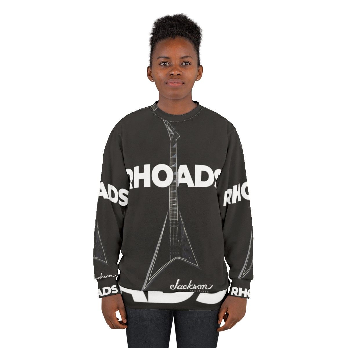 Jackson Rhoads Iconic Sweatshirt featuring guitar and heavy metal design - women