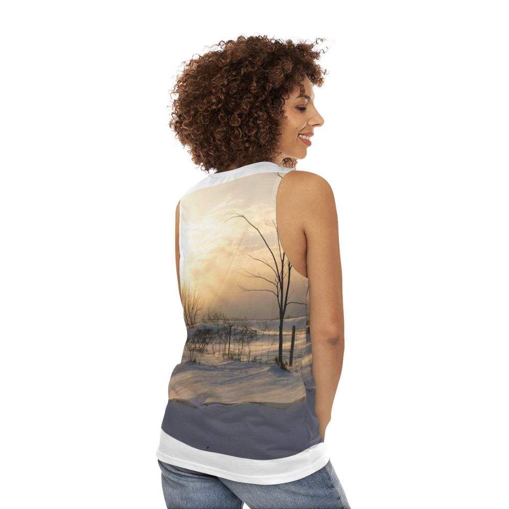 Cozy Winter Unisex Tank Top - women back