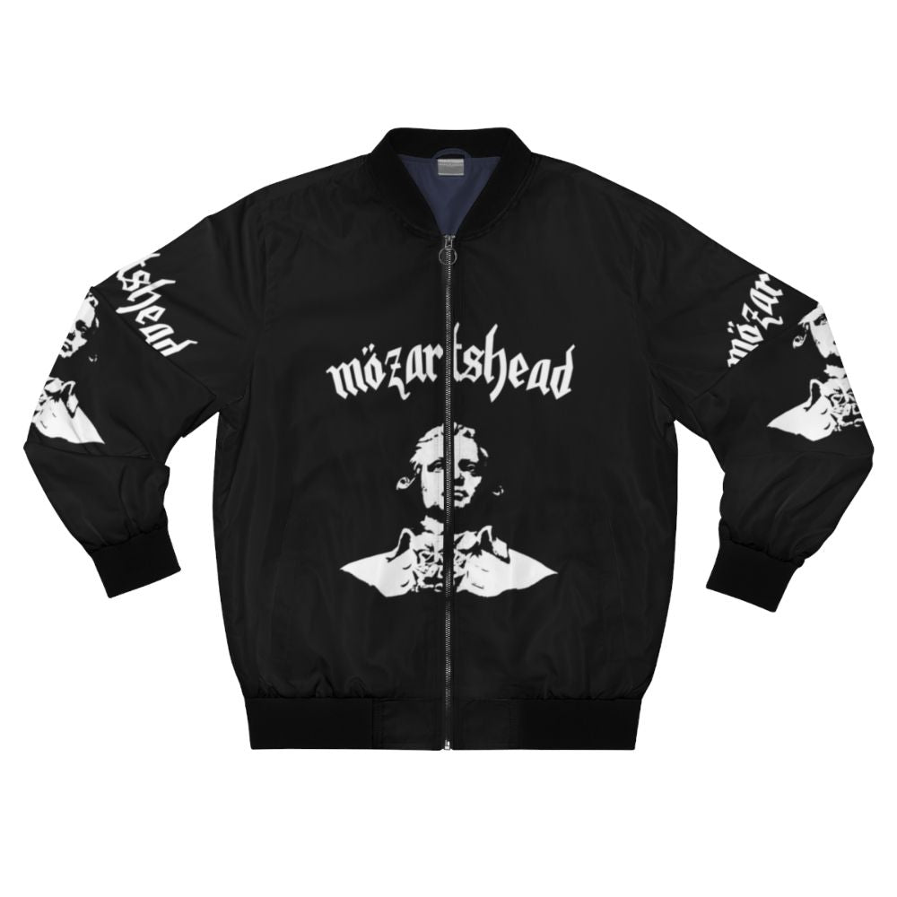 Vintage-inspired bomber jacket with Mozart and classical music design