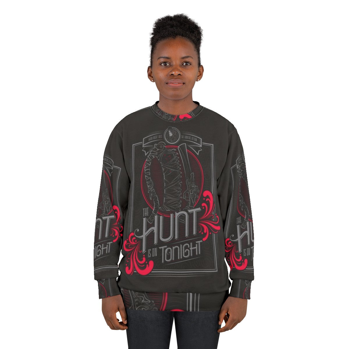 "The Hunt" Sweatshirt featuring gothic horror game-inspired design - women