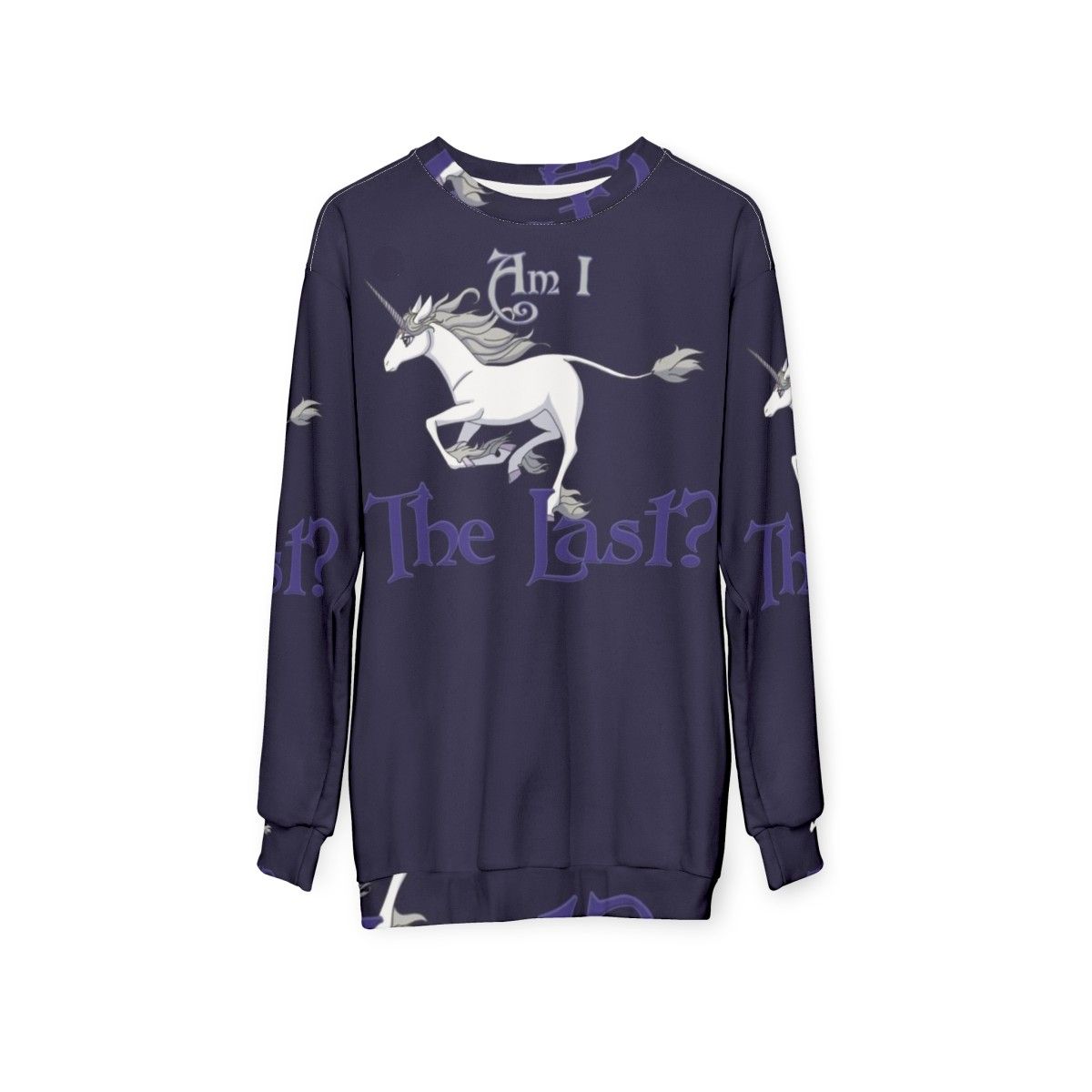 The Last Unicorn Graphic Sweatshirt Design - hanging