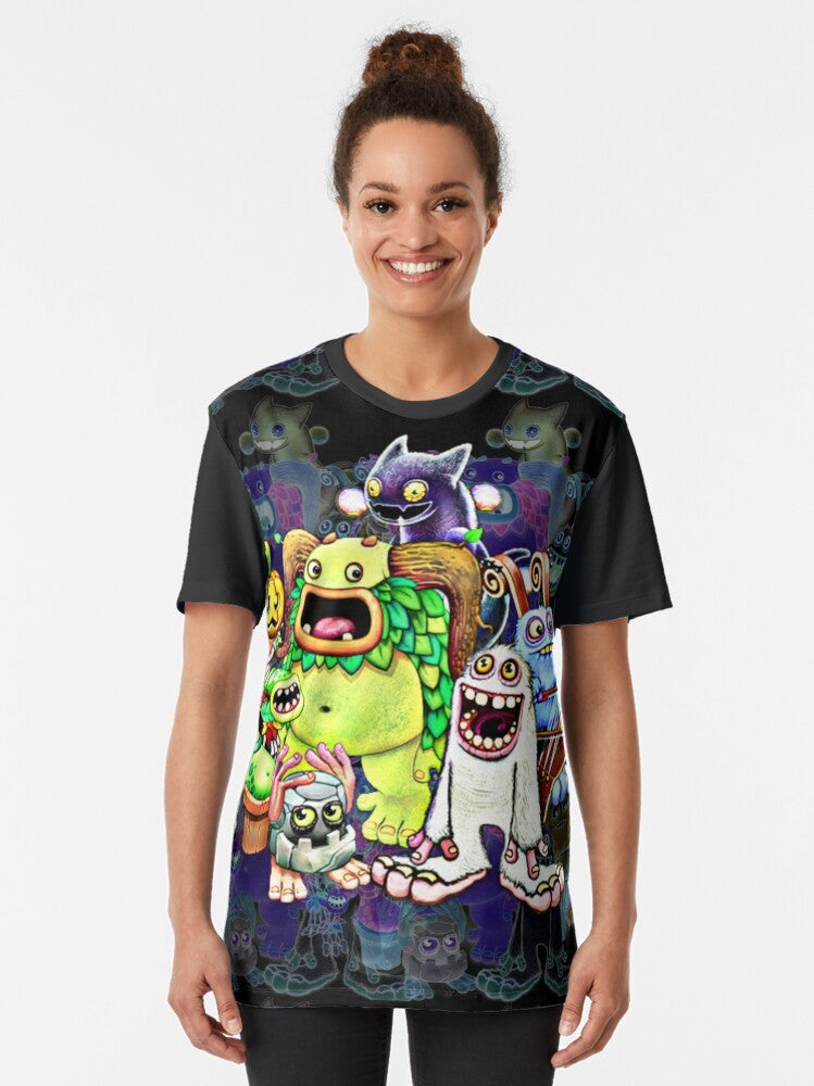 My Singing Monsters characters design on a graphic t-shirt - Women