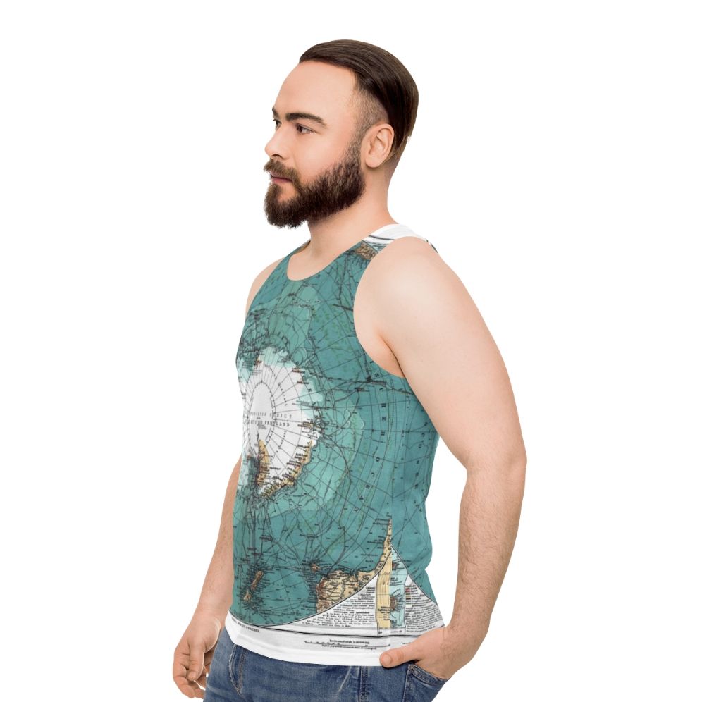 Vintage Antarctica map unisex tank top - men side