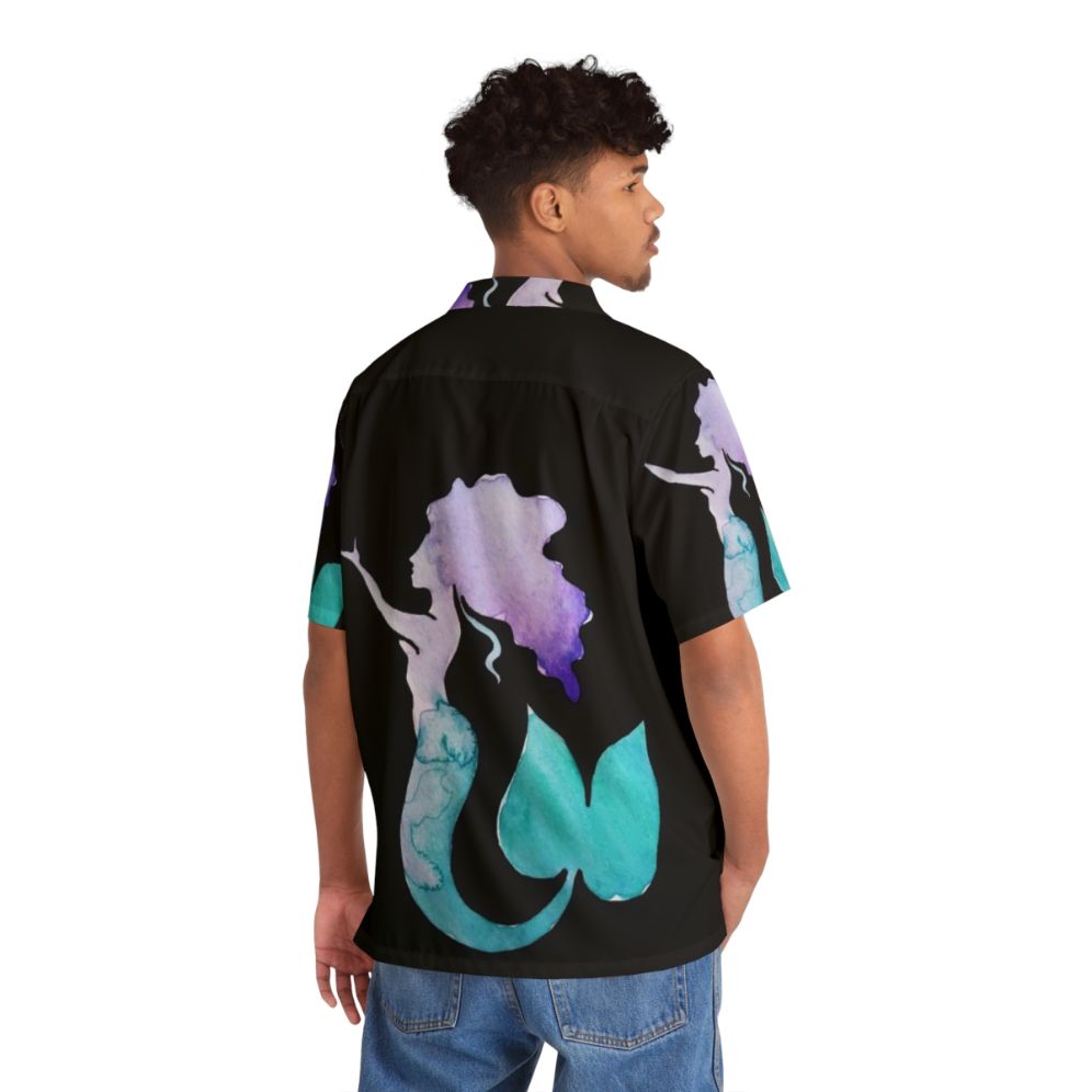 Watercolor Mermaid Hawaiian Shirt - People Back