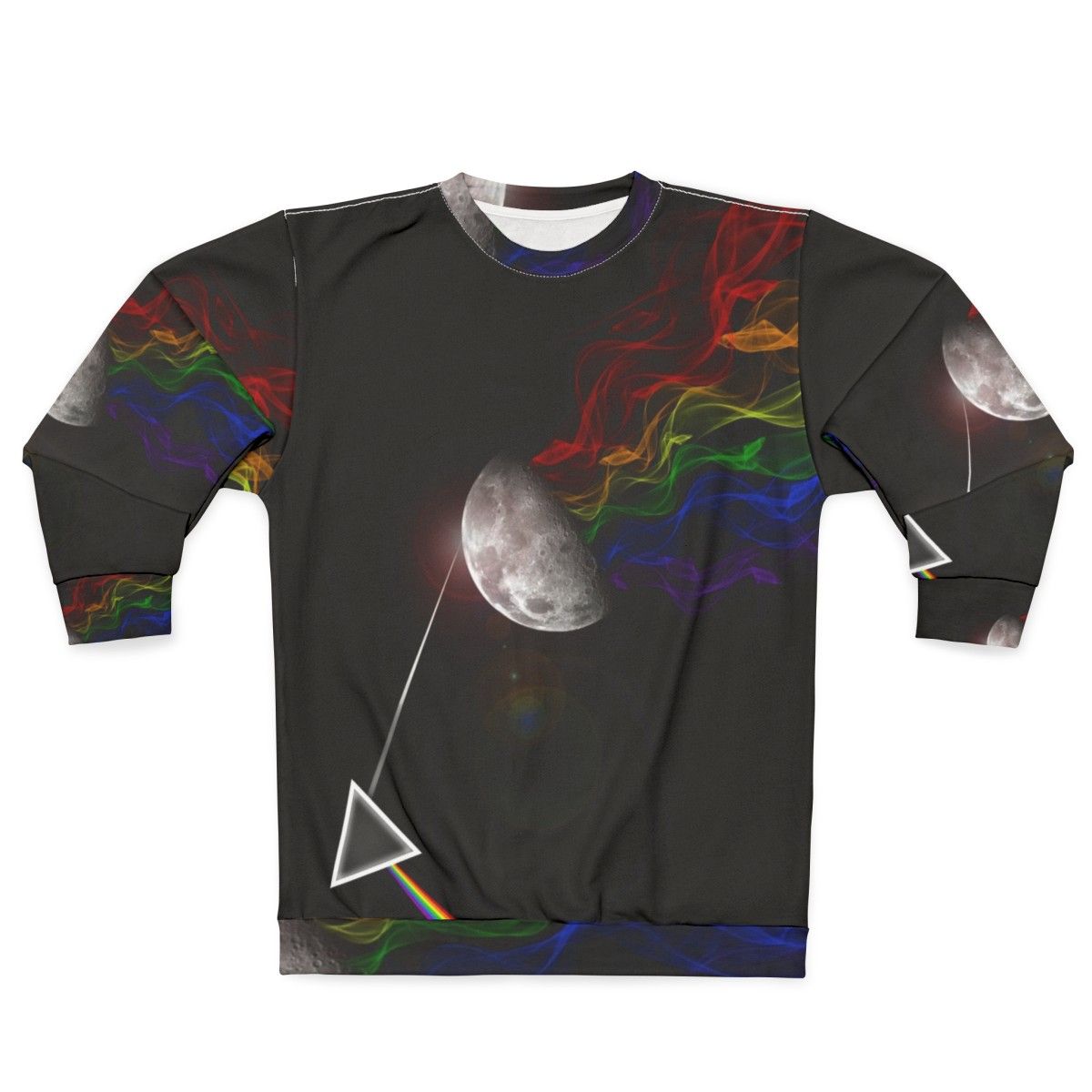 Dark Side of the Moon inspired Pink Floyd sweatshirt with abstract art