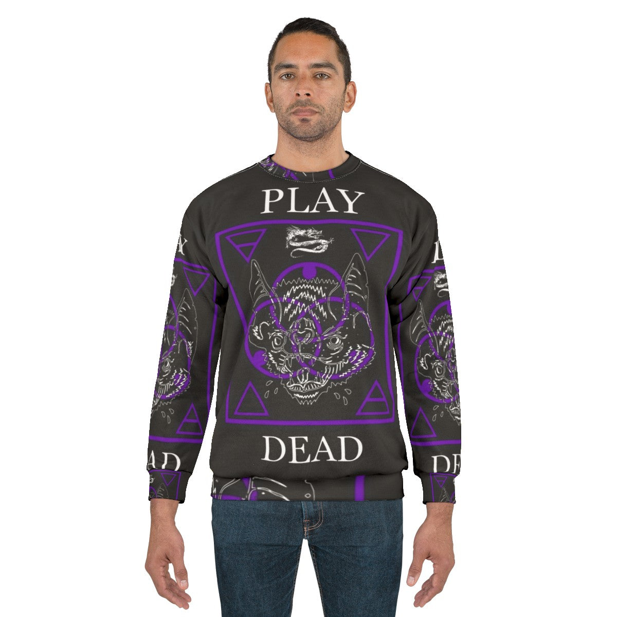 Vampire bat play dead graphic sweatshirt - men